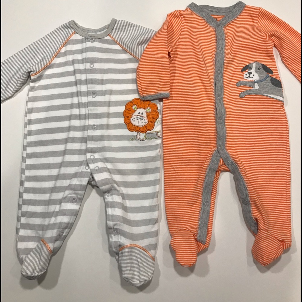 2 Unisex footed pajamas 3 months